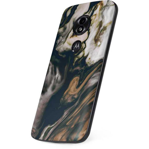 Copper and Black Marble Ink Moto E5 Play Skin